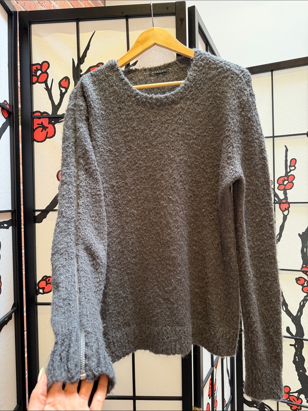 Sisley Heather Gray Crewneck Sweater for Men